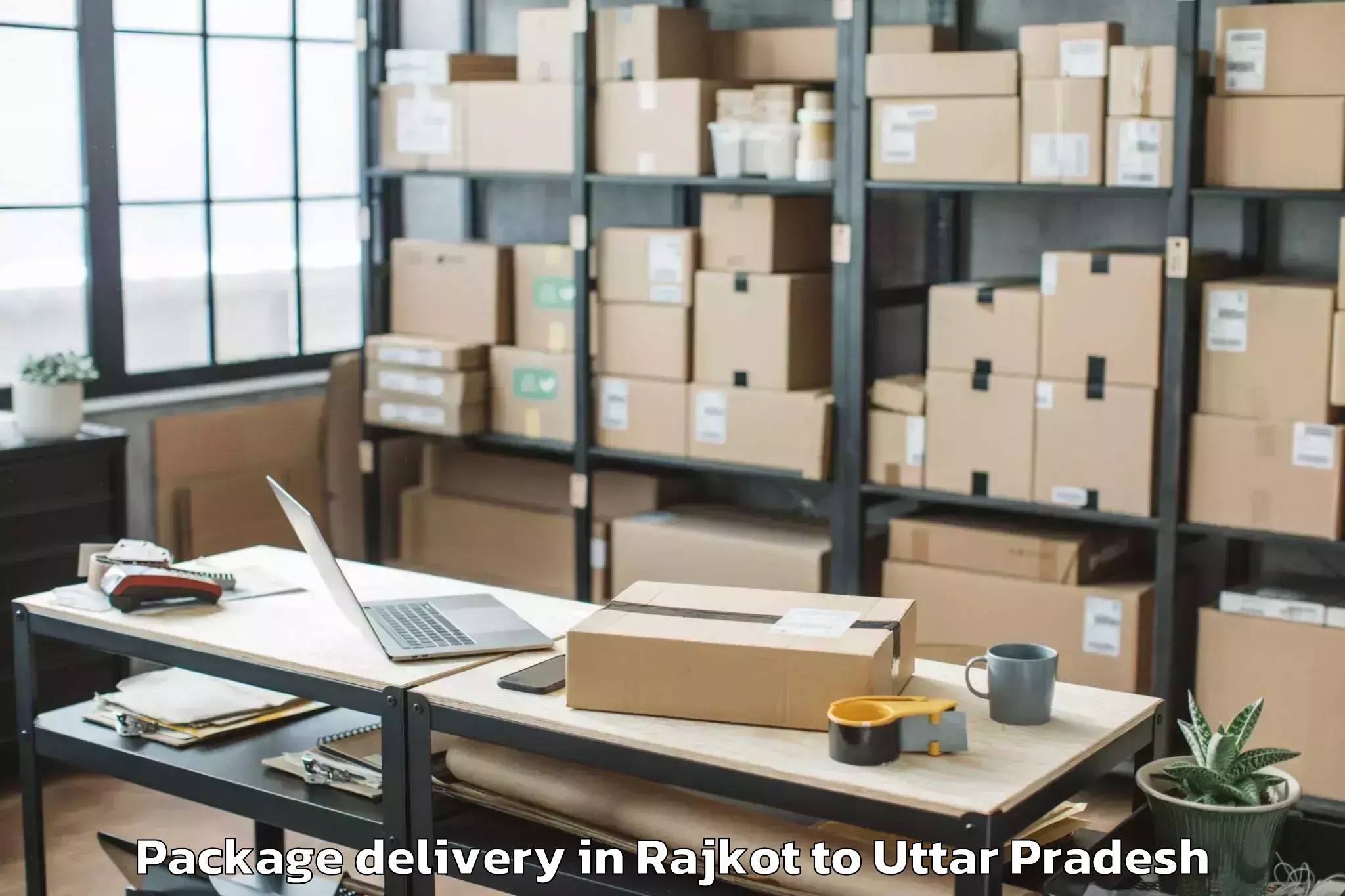 Get Rajkot to Biswan Package Delivery